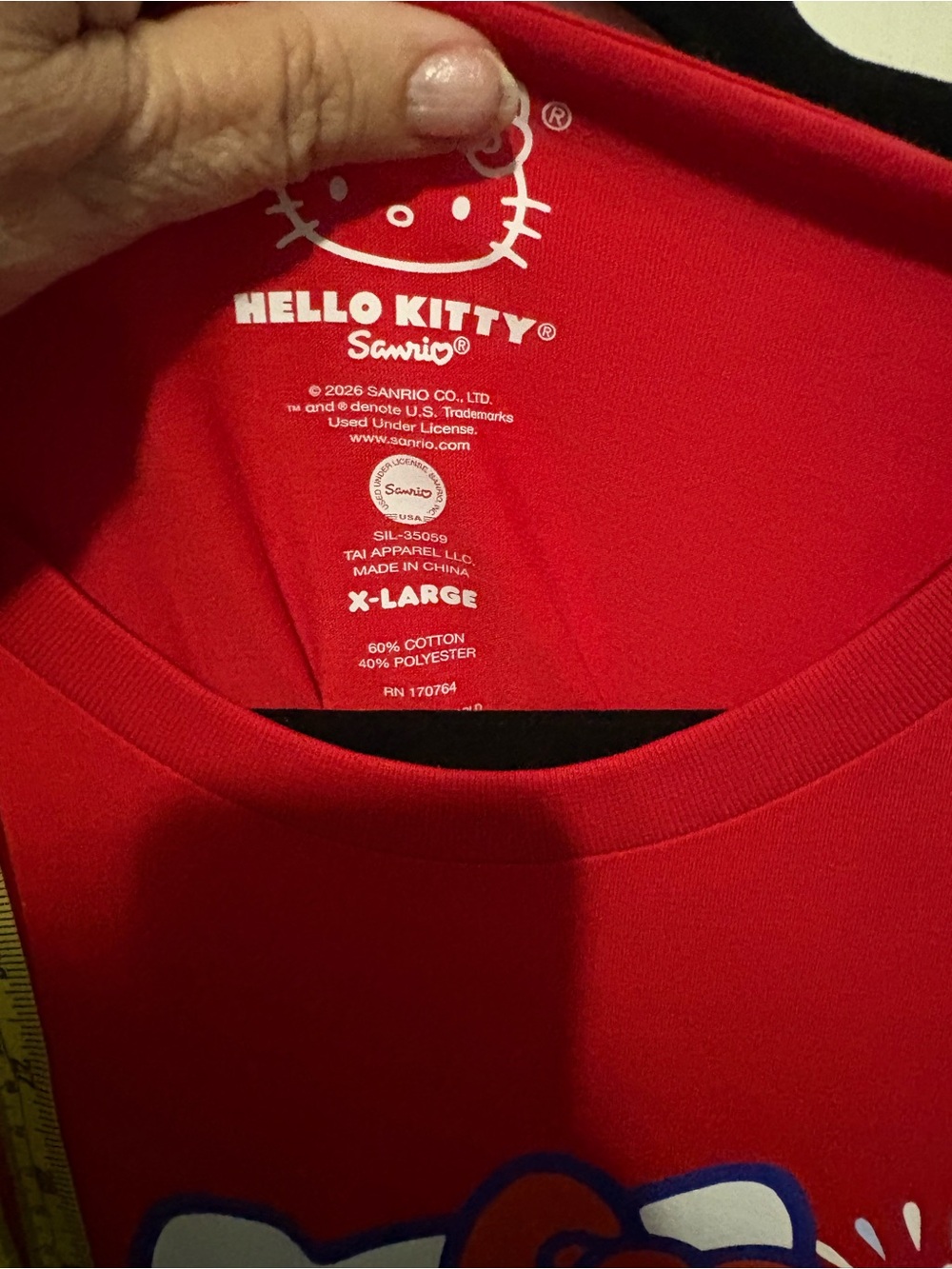 Hello Kitty Red Tee with White & Blue Graphic - Picture 2 of 5